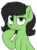 Size: 1293x1748 | Tagged: safe, artist:smoldix, oc, oc only, oc:filly anon, pony, bust, chest fluff, ear fluff, emoji, female, filly, hoof on chin, looking up, raised eyebrow, simple background, solo, thinking, transparent background, 🤔