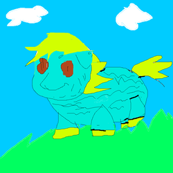 Size: 1000x1000 | Tagged: safe, anonymous artist, derpibooru exclusive, fluffy pony, 1000 hours in gimp, 1000 hours in ms paint, red eyes, simple background