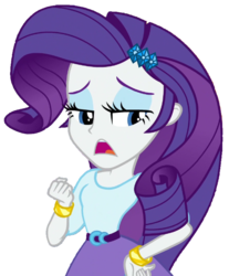 Size: 590x712 | Tagged: safe, artist:thebar, rarity, equestria girls, equestria girls specials, g4, my little pony equestria girls: dance magic, belt, bracelet, female, gem, hand on hip, jewelry, open mouth, simple background, solo, talking, transparent background