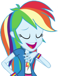 Size: 544x707 | Tagged: safe, artist:fella, rainbow dash, equestria girls, g4, bracelet, eyes closed, female, hand on hip, jewelry, open mouth, simple background, smug, solo, transparent background