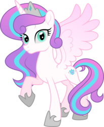 Size: 1681x2047 | Tagged: safe, artist:jitterbases, artist:teepew, princess flurry heart, alicorn, pony, g4, base used, concave belly, female, hoof shoes, mare, older, older flurry heart, raised hoof, simple background, slender, solo, thin, transparent background