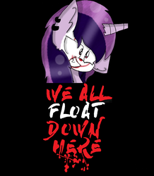 Size: 1936x2216 | Tagged: safe, artist:shadow music, oc, oc only, oc:shadow music, blood, crazy face, faic, it, paint, parody, pennywise, solo, stephen king