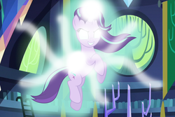 Size: 6000x4000 | Tagged: safe, artist:mlpshipper24, starlight glimmer, pony, unicorn, g4, absurd resolution, female, floating, glowing eyes, glowing horn, horn, magic, solo, story in the comments, twilight's castle