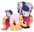 Size: 715x669 | Tagged: safe, artist:angei-bites, oc, oc only, oc:harvest daze, oc:sleepy stars, earth pony, pony, unicorn, base used, cute, female, filly, ponies riding ponies, riding, simple background, transparent background