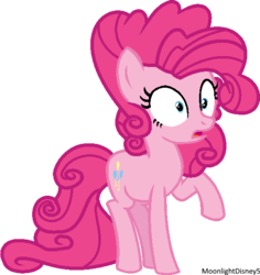 Size: 526x558 | Tagged: safe, artist:thatonefluffs, pinkie pie, earth pony, pony, g4, it isn't the mane thing about you, alternate hairstyle, base used, female, poofy pie, raised hoof, simple background, solo, teenager, transparent background, younger
