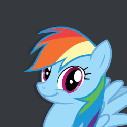Size: 512x512 | Tagged: safe, artist:sigmastarlight, rainbow dash, pegasus, pony, g4, animated, blinking, bobbing ponies series, cute, dashabetes, female, gif, gray background, grin, headbob, looking at you, mare, show accurate, simple background, smiling, smug, solo, wrong neighborhood