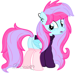 Size: 1024x1007 | Tagged: safe, artist:bezziie, oc, oc only, oc:strawberry pie, pegasus, pony, butt, clothes, female, mare, plot, simple background, socks, solo, sweater, transparent background