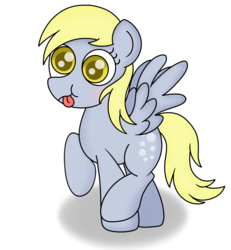 Size: 896x968 | Tagged: safe, artist:siropony, derpy hooves, g4, female, silly, simple background, solo, tongue out, white background