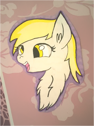 Size: 539x724 | Tagged: safe, artist:plushie-paillou, derpy hooves, g4, chest fluff, female, solo