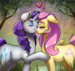 Size: 3543x3354 | Tagged: safe, artist:pitchyy, fluttershy, rarity, pegasus, pony, unicorn, g4, blushing, crying, female, high res, lesbian, mare, ship:flarity, shipping