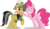 Size: 4513x2614 | Tagged: safe, artist:infinitewarlock, daring do, pinkie pie, earth pony, pegasus, pony, g4, clothes, eyes closed, hat, high res, simple background, smiling, transparent background