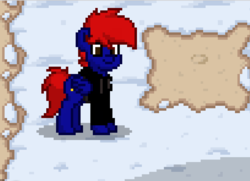 Size: 816x592 | Tagged: safe, artist:tehspeeddash, oc, oc only, oc:speedster, pegasus, pony, clothes, cute, hoodie, male, winter