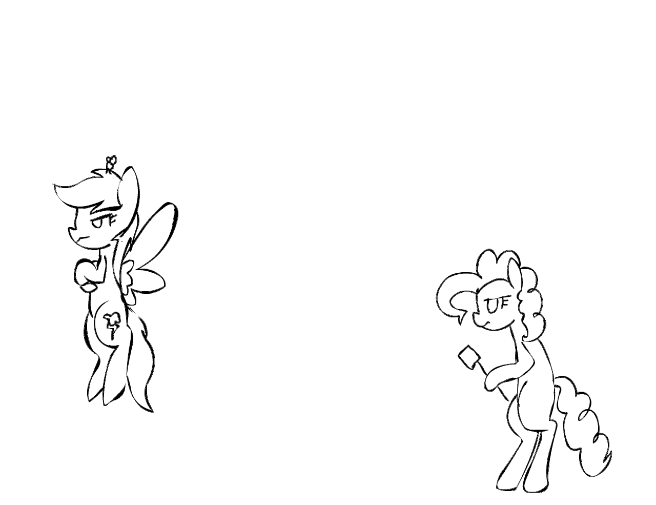 1547143 safe, artisttwitchytremor, pinkie pie, rainbow dash