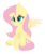 Size: 1115x1327 | Tagged: safe, artist:gittykitty264, fluttershy, pegasus, pony, g4, blushing, chest fluff, chibi, colored pupils, cute, female, frog (hoof), looking up, mare, shyabetes, simple background, sitting, solo, spread wings, transparent background, underhoof, wings