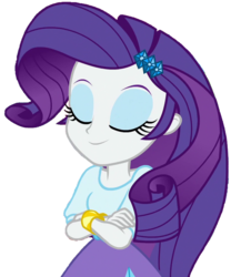 Size: 528x635 | Tagged: safe, artist:thebar, rarity, equestria girls, equestria girls specials, g4, my little pony equestria girls: dance magic, bracelet, crossed arms, cute, eyes closed, eyeshadow, female, gem, jewelry, makeup, raribetes, simple background, smiling, solo, transparent background