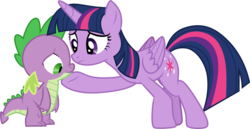 Size: 5807x3001 | Tagged: safe, artist:cloudy glow, spike, twilight sparkle, alicorn, dragon, pony, equestria games, g4, .ai available, absurd resolution, baby, baby dragon, comforting, cute, cutie mark, duo, female, male, mare, sad, simple background, spikabetes, transparent background, twiabetes, twilight sparkle (alicorn), vector