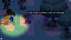 Size: 1366x768 | Tagged: safe, pinkie pie, earth pony, pony, pony town, g4, meme, rock over london rock on chicago, screenshots, wesley willis