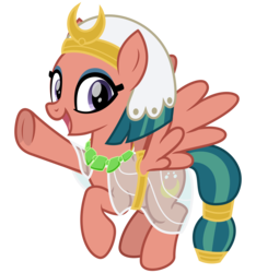 Size: 3000x3200 | Tagged: safe, artist:cheezedoodle96, somnambula, pegasus, pony, daring done?, .svg available, clothes, cute, egyptian headdress, female, flying, glowpaz, happy, headdress, looking at you, mare, see-through, simple background, smiling, solo, somnambetes, svg, transparent background, underhoof, vector, waving
