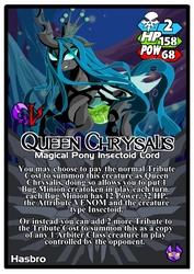 Size: 496x701 | Tagged: safe, artist:terry, queen chrysalis, g4, card game, pregnant