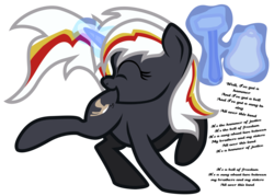 Size: 7000x5000 | Tagged: safe, artist:aaronmk, oc, oc only, oc:velvet remedy, pony, unicorn, fallout equestria, absurd resolution, bell, eyes closed, fanfic, fanfic art, female, glowing horn, hammer, horn, lyrics, magic, mare, open mouth, pete seeger, simple background, smiling, solo, song reference, telekinesis, text, transparent background