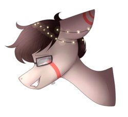 Size: 2542x2323 | Tagged: safe, artist:umiimou, oc, oc only, oc:jack, pegasus, pony, bust, eyes closed, glasses, high res, male, portrait, simple background, smiling, solo, stallion, transparent background