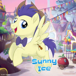 Size: 1080x1080 | Tagged: safe, oc, oc only, oc:sunny ice, pegasus, pony, g4, bowtie, cowboy hat, flying, hat, male, movie accurate, solo, stallion, stetson