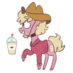 Size: 1024x1021 | Tagged: safe, artist:brownmota, oc, oc only, earth pony, pony, clothes, hat, raised hoof, shirt, simple background, solo, transparent background