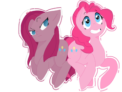 Size: 1024x768 | Tagged: safe, artist:jinx1o, pinkie pie, earth pony, pony, g4, duality, pinkamena diane pie, simple background, white background