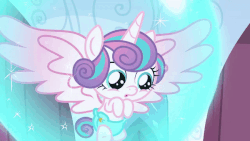 Size: 600x338 | Tagged: safe, screencap, princess flurry heart, alicorn, pony, g4, the crystalling, about to cry, animated, baby, crying, cute, diaper, dilated pupils, female, flurrybetes, foal, force field, frown, gif, magic, open mouth, pouting, sad, sadorable, solo, sparkles, stuck, teary eyes