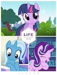 Size: 3106x4096 | Tagged: safe, starlight glimmer, trixie, twilight sparkle, pony, unicorn, g4