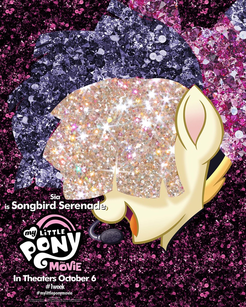 Safe Songbird Serenade Pony My Little Pony The Movie Official Female Headworn Microphone Movie Poster My Little Pony Logo Poster Sia Singer Solo Derpibooru