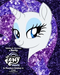 Size: 2000x2500 | Tagged: safe, rarity, pony, g4, my little pony: the movie, official, female, high res, movie poster, my little pony logo, poster, solo, tabitha st. germain