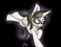 Size: 773x599 | Tagged: safe, artist:lordofthefeathers, oc, oc only, oc:solaria, pony, unicorn, glasses, solo, tongue out