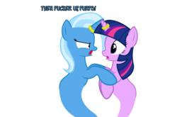 Size: 1048x691 | Tagged: safe, artist:navitaserussirus, trixie, twilight sparkle, genie, asktwixiegenies, g4, female, lesbian, ship:twixie, shipping