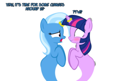 Size: 1048x692 | Tagged: safe, artist:navitaserussirus, trixie, twilight sparkle, genie, asktwixiegenies, g4, female, lesbian, ship:twixie, shipping