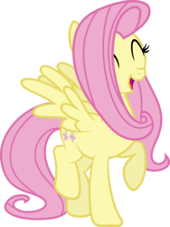 Size: 3377x4500 | Tagged: safe, artist:slb94, fluttershy, pegasus, pony, g4, happy birthday to you!, cute, excited, eyes closed, female, mare, open mouth, shyabetes, simple background, solo, transparent background, vector