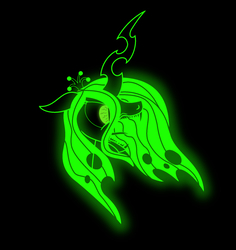 Size: 1370x1450 | Tagged: safe, artist:nightpaint12, queen chrysalis, changeling, changeling queen, g4, black background, crown, female, jewelry, open mouth, regalia, sharp teeth, simple background, solo, teeth