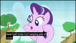 Size: 1920x1080 | Tagged: safe, edit, edited screencap, screencap, starlight glimmer, pony, unicorn, g4, to change a changeling, caption, female, mare, meme, solo, youtube caption