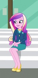 Size: 312x634 | Tagged: safe, screencap, dean cadance, princess cadance, equestria girls, g4, my little pony equestria girls: friendship games, clothes, cropped, female, high heels, makeup, shoes, skirt, smiling, solo