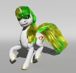 Size: 590x569 | Tagged: safe, artist:bright ink, oc, oc only, oc:bright ink, pony, unicorn, 3d, 3d model, 3d render, male, solo, stallion