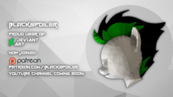 Size: 1280x720 | Tagged: safe, artist:blackspoiler, oc, oc only, oc:blackspoiler, pony, deviantart, icon, patreon, patreon logo, poster, youtube