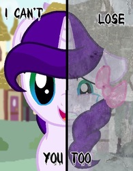 Size: 460x589 | Tagged: safe, artist:gallantserver, oc, oc only, pony, two sided posters, crying, female, floppy ears, looking at you, mare, open mouth, sad, smiling, solo, split screen, two sides