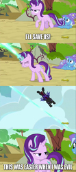 Size: 845x1904 | Tagged: safe, pharynx, starlight glimmer, trixie, pony, g4, to change a changeling, image macro, meme, screencap comic