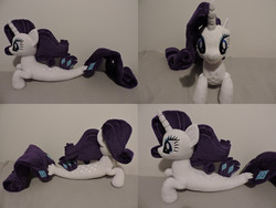 Size: 1597x1199 | Tagged: safe, artist:little-broy-peep, rarity, pony, seapony (g4), g4, irl, photo, plushie, prone, seaponified, seapony rarity, solo, species swap