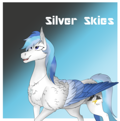 Size: 2832x2870 | Tagged: safe, artist:neonaarts, oc, oc only, oc:silver skies, pegasus, pony, high res