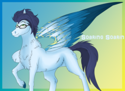 Size: 3944x2870 | Tagged: safe, artist:neonaarts, soarin', pony, g4, glasses, high res, soaring soarin, wing brace