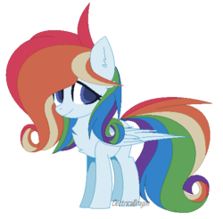 Size: 501x492 | Tagged: safe, artist:electricaldragon, oc, oc only, pegasus, pony, base used, female, filly, magical lesbian spawn, offspring, parent:rainbow dash, parent:rarity, parents:raridash, rainbow hair, simple background, solo, transparent background