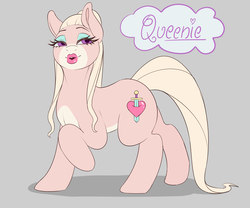 Size: 3600x3000 | Tagged: safe, artist:askamberfawn, oc, oc only, oc:queenie, earth pony, pony, adoptable, eyeshadow, female, high res, lipstick, makeup, mare, solo