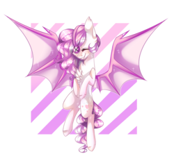Size: 1657x1537 | Tagged: safe, artist:huirou, oc, oc only, oc:pillow cloud, bat pony, pony, button, female, mare, solo, spread wings, wings
