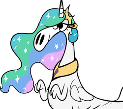 Size: 991x881 | Tagged: safe, artist:gmrqor, princess celestia, zbornak, g4, crossover, female, princess sylvestia, simple background, solo, species swap, sylvia (wander over yonder), wander over yonder, white background